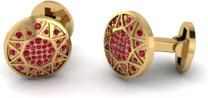 0.58 Carat Gemstone Spider Web Design Cufflinks in 925 Sterling Silver Yellow Gold Plated Cufflinks for Groom Husband Father Boyfriend with Gift Box