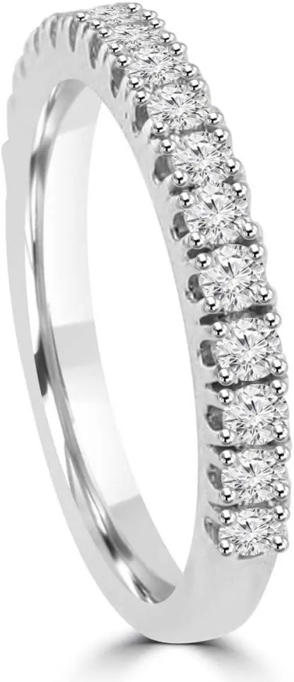 0.80 ct Ladies Round Cut Diamond Wedding Band Ring in Platinum