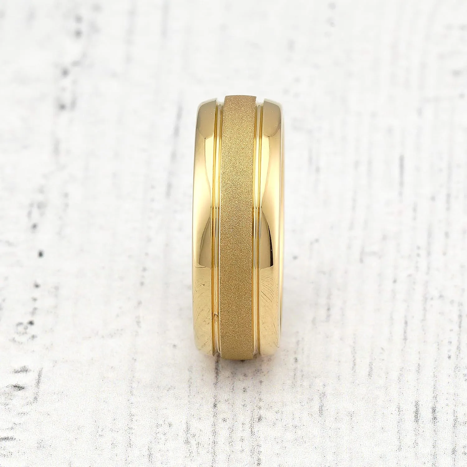 100S JEWELRY Engraved Personalized Tungsten Rings For Men Women Gold Wedding Band SandBlasted Finish Dome Edge Sizes 6-16