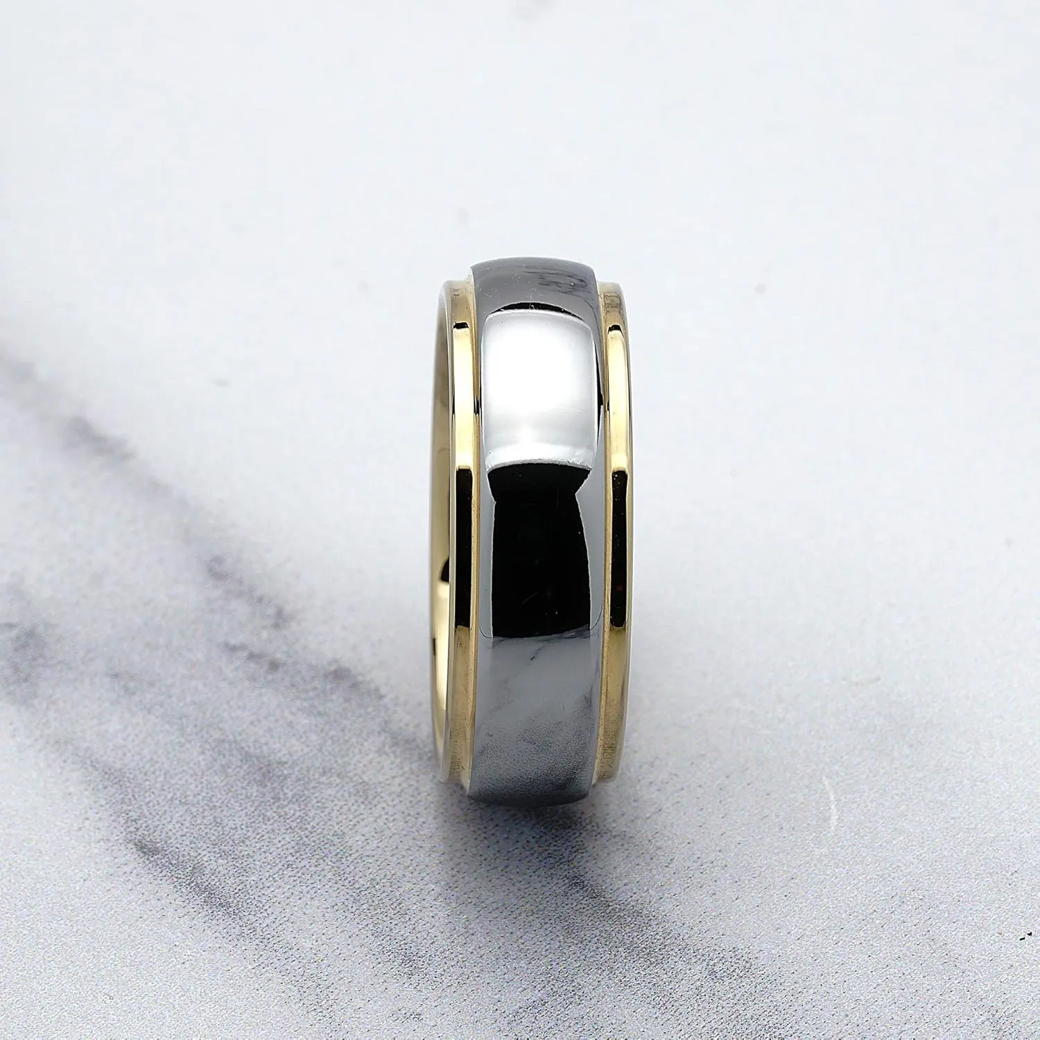 100S JEWELRY Engraved Personalized Tungsten Rings For Men Women Wedding Band Two Tone Gold Silver Engagement Sizes 6-16