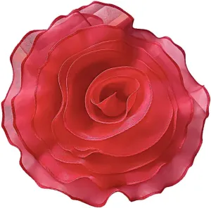 10inch Extra Large Flower Brooch Pin for Women Fashion Dainty Organza Satin Fabric Big Camellia Brooches Lapel Pins Wedding Dance Party Dress Accessories Exaggerated Jewelry Gift