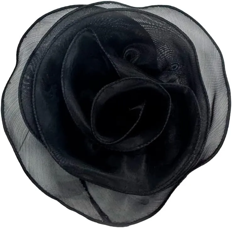 10inch Extra Large Flower Brooch Pin for Women Fashion Dainty Organza Satin Fabric Big Camellia Brooches Lapel Pins Wedding Dance Party Dress Accessories Exaggerated Jewelry Gift