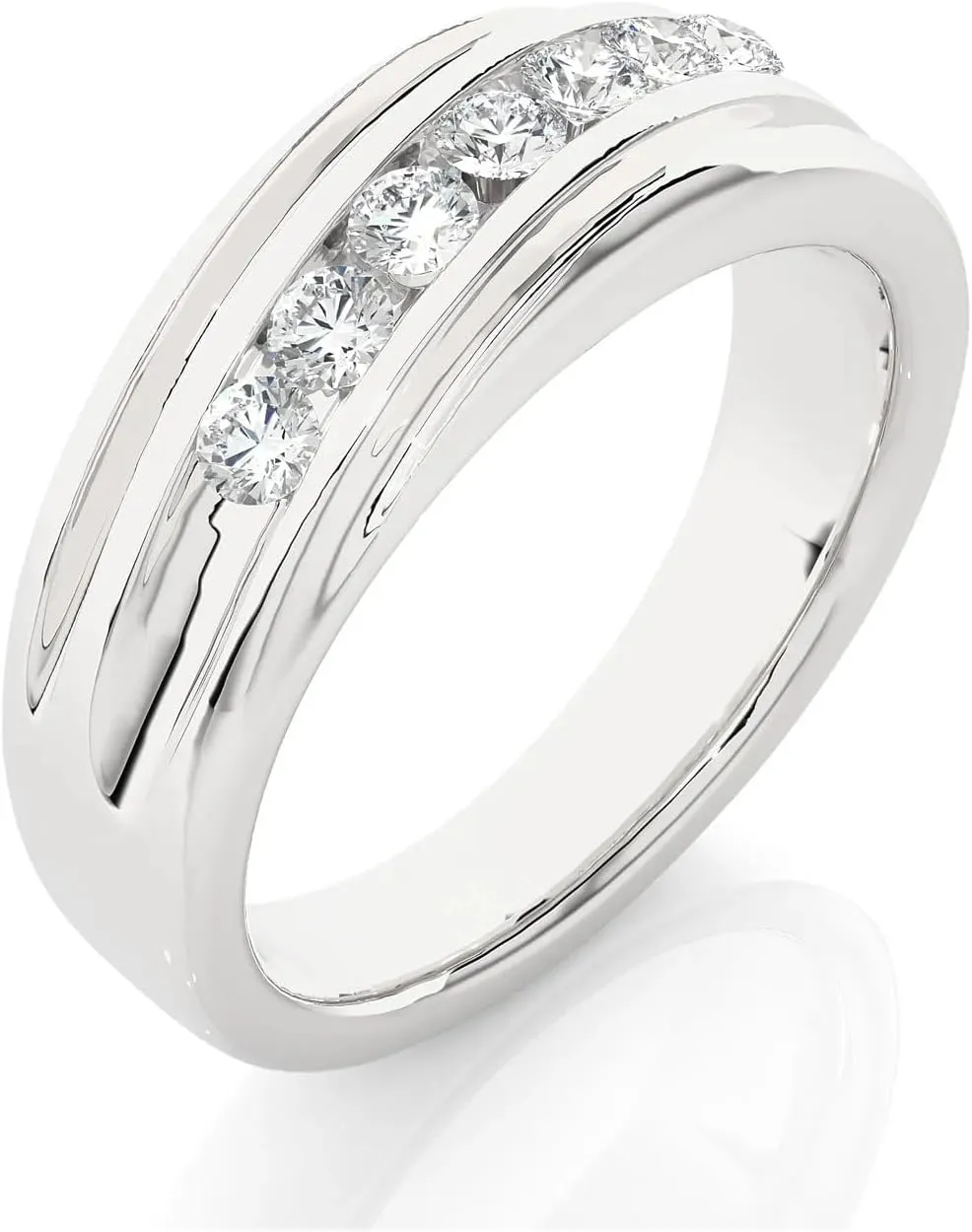 10K 14K 18K Gold Men's Moissanite Wedding Band D Color Moissanite Anniversary Wedding Rings Half Eternity Band for Men Size 4-15