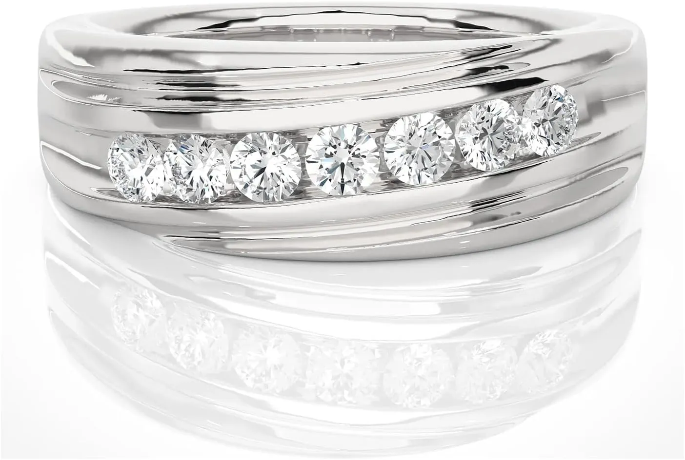 10K 14K 18K Gold Men's Moissanite Wedding Band D Color Moissanite Anniversary Wedding Rings Half Eternity Band for Men Size 4-15
