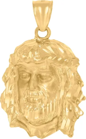 10k Yellow Gold Mens Jesus Religious Charm Pendant