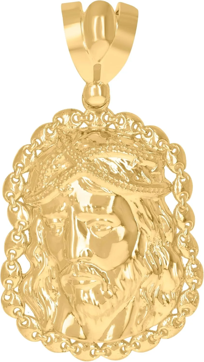 10k Yellow Gold Mens Jesus Religious Charm Pendant