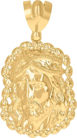 10k Yellow Gold Mens Jesus Religious Charm Pendant