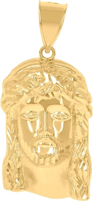 10k Yellow Gold Mens Jesus Religious Charm Pendant