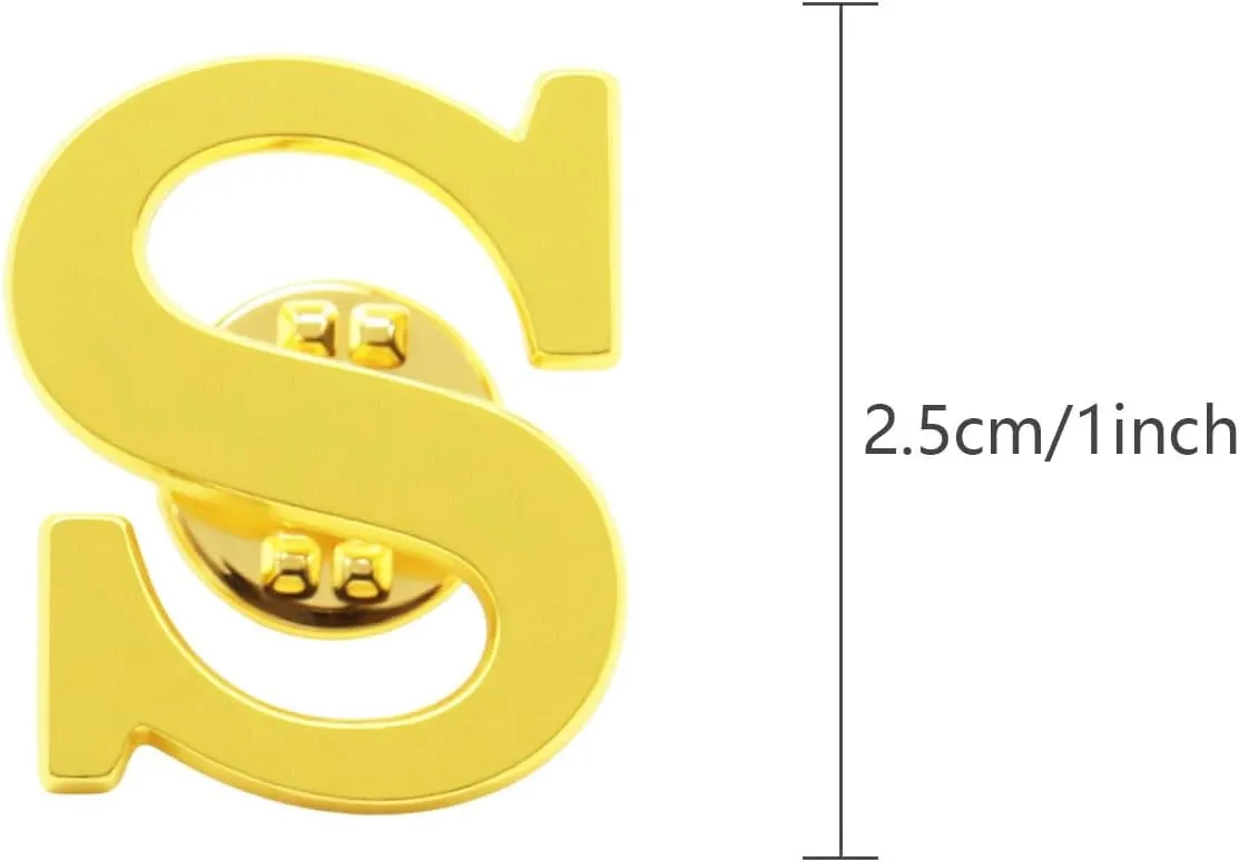 10Pack A-Z 26 Letters Pins Brooches Gold Plated Metal Broaches Pins-GOLD Initial Breast Brooch pin Tack Name Personalized Gifts for Women Men