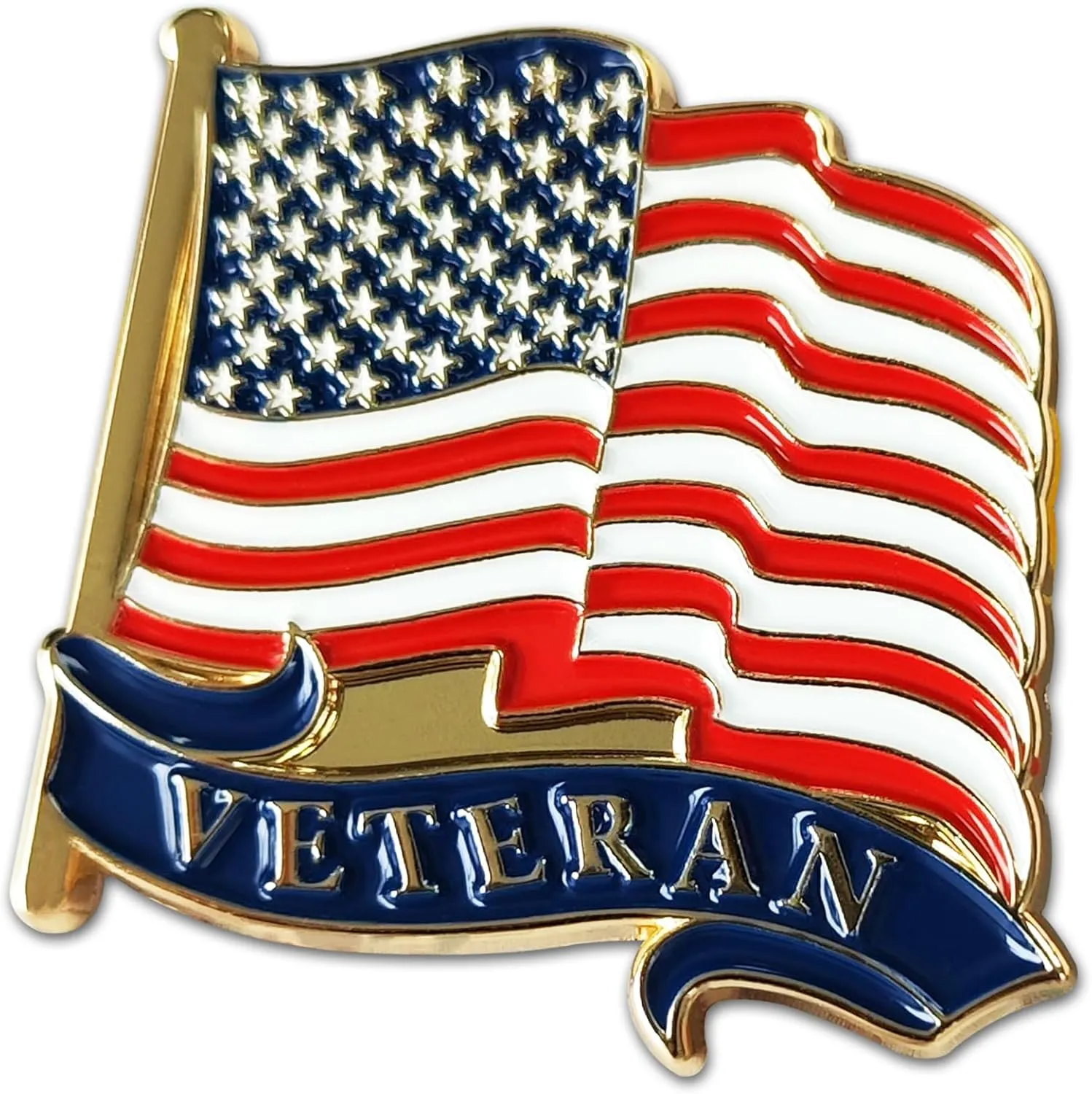 1/2/5pcs Veteran Pins American Flag Military USA Badge Metal Patriotic Lapel Pin Brooches for Veterans Day Independence Day Memorial Day Gifts Decorations