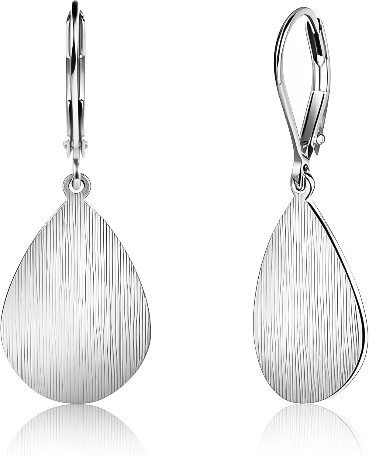 14K Gold Dangle Earrings for WomenLightweight Circle Disc Coin Geometric Flat Brushed Drop Earrings, Hypoallergenic Leverback Earrings S925 Jewelry