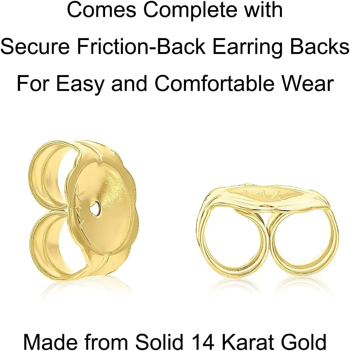 14k Gold Round Disc Studs Flat Circle Dot Earrings | 14-karat Solid Gold Simple Round Stud Earrings for Women