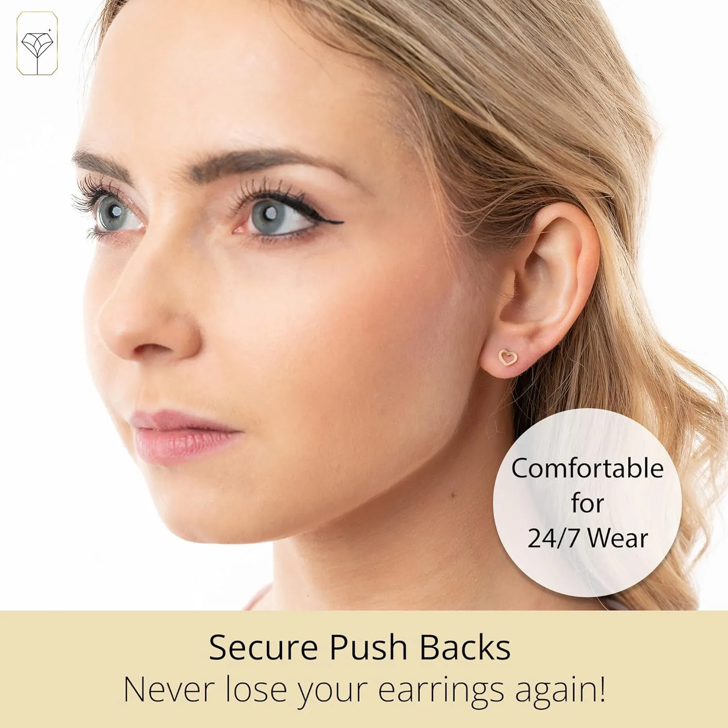 14k Gold Small Stud Earrings for Women with Push Backs in Various Styles by MAX   STONE