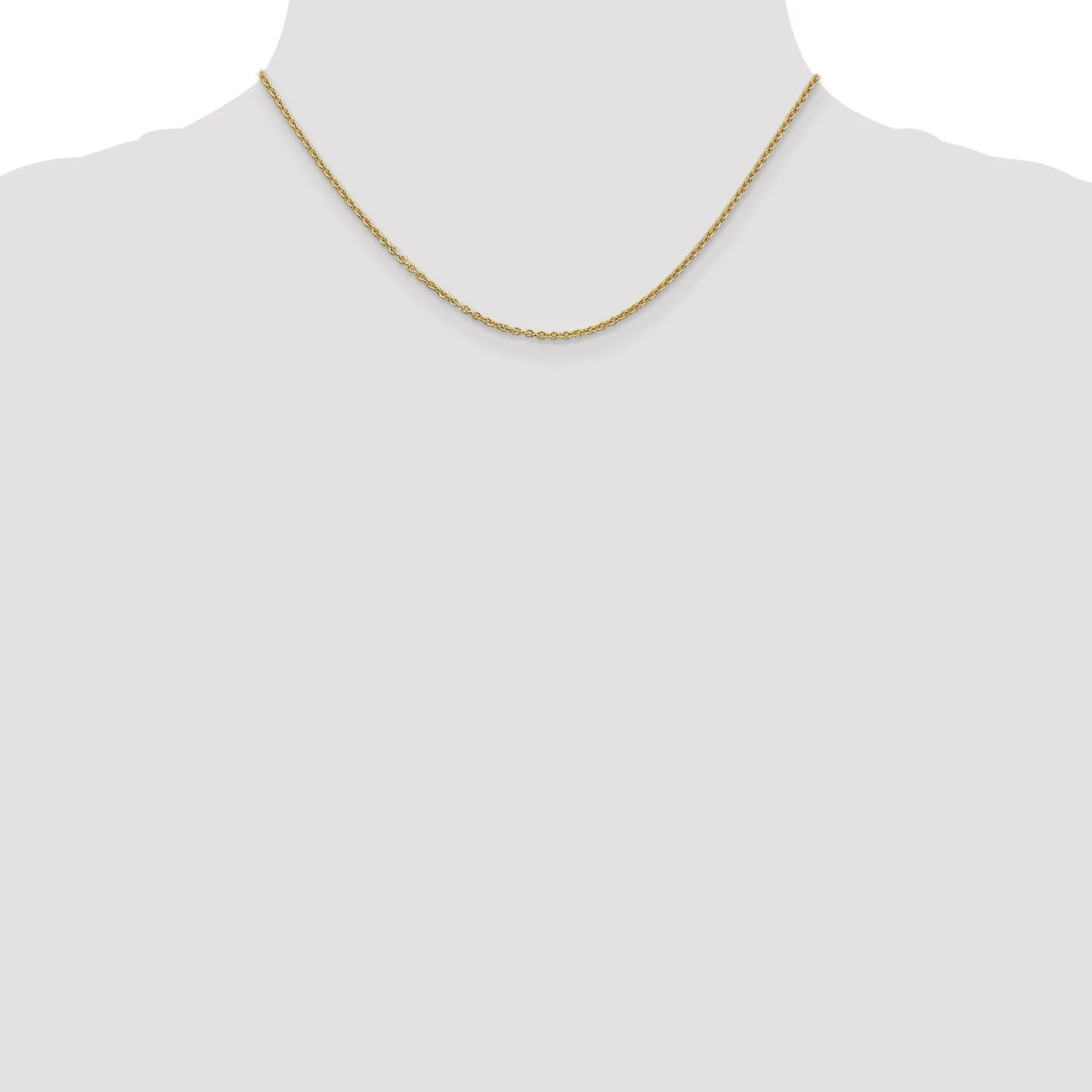 14k Yellow Gold 1.95 mm Round Cable Chain