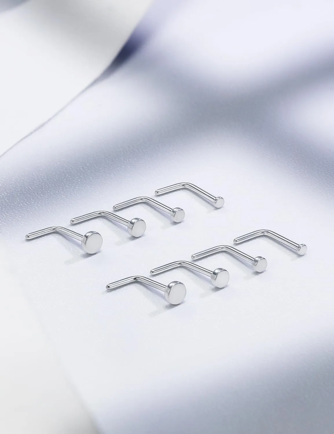 18G 20G 22G Astm F136 Titanium Nose Rings Studs Piercing Jewelry for Women Men Nose Nostril Piercing Jewelry Top Flat 1.5mm 2mm 2.5mm 3mm 4 Pair