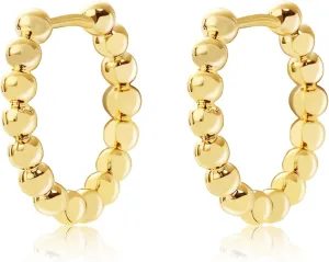 18K Gold Huggie Hoop Earrings Gold Plated Simple Studs for Women Hypoallergenic Lightweight Jewelry for Teen