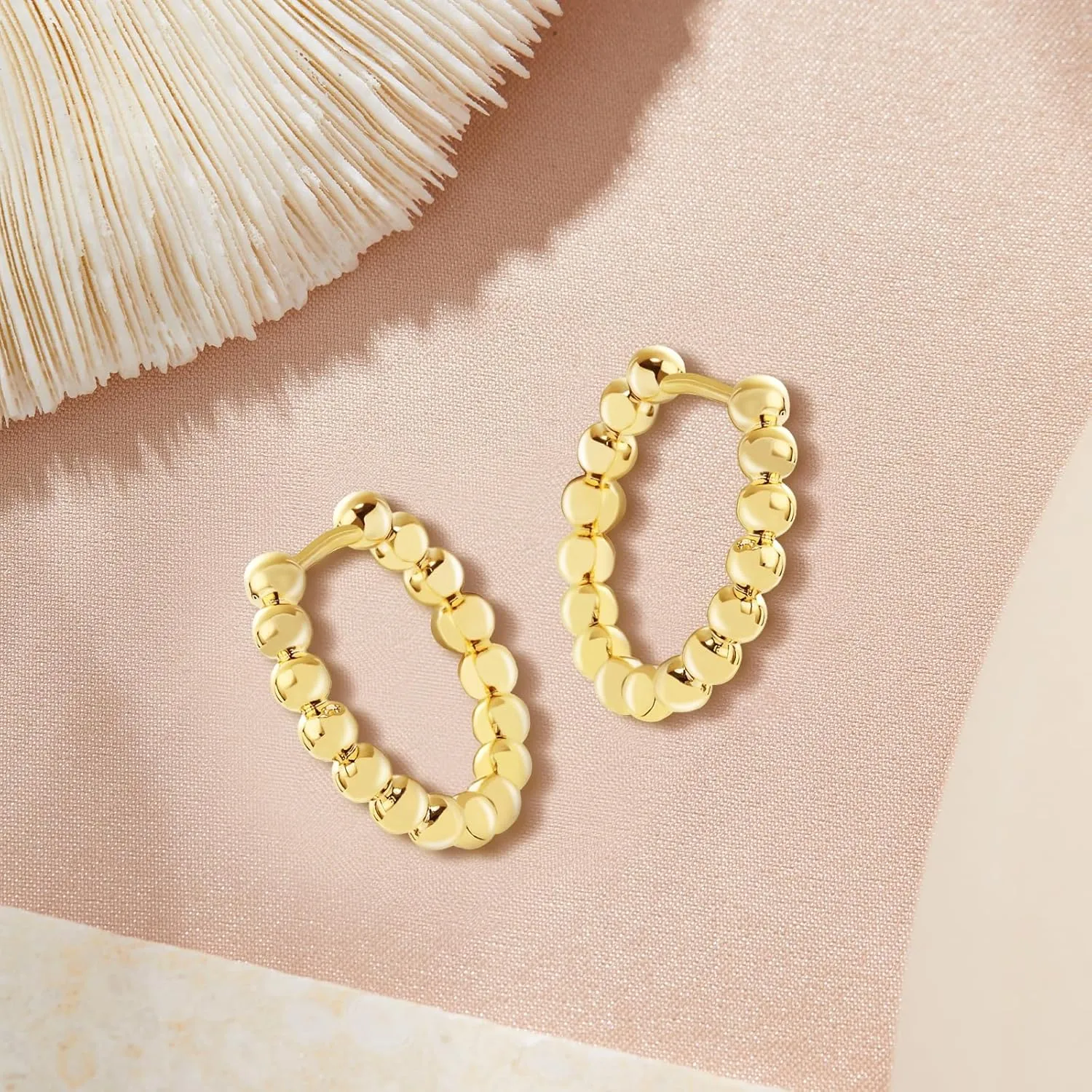 18K Gold Huggie Hoop Earrings Gold Plated Simple Studs for Women Hypoallergenic Lightweight Jewelry for Teen