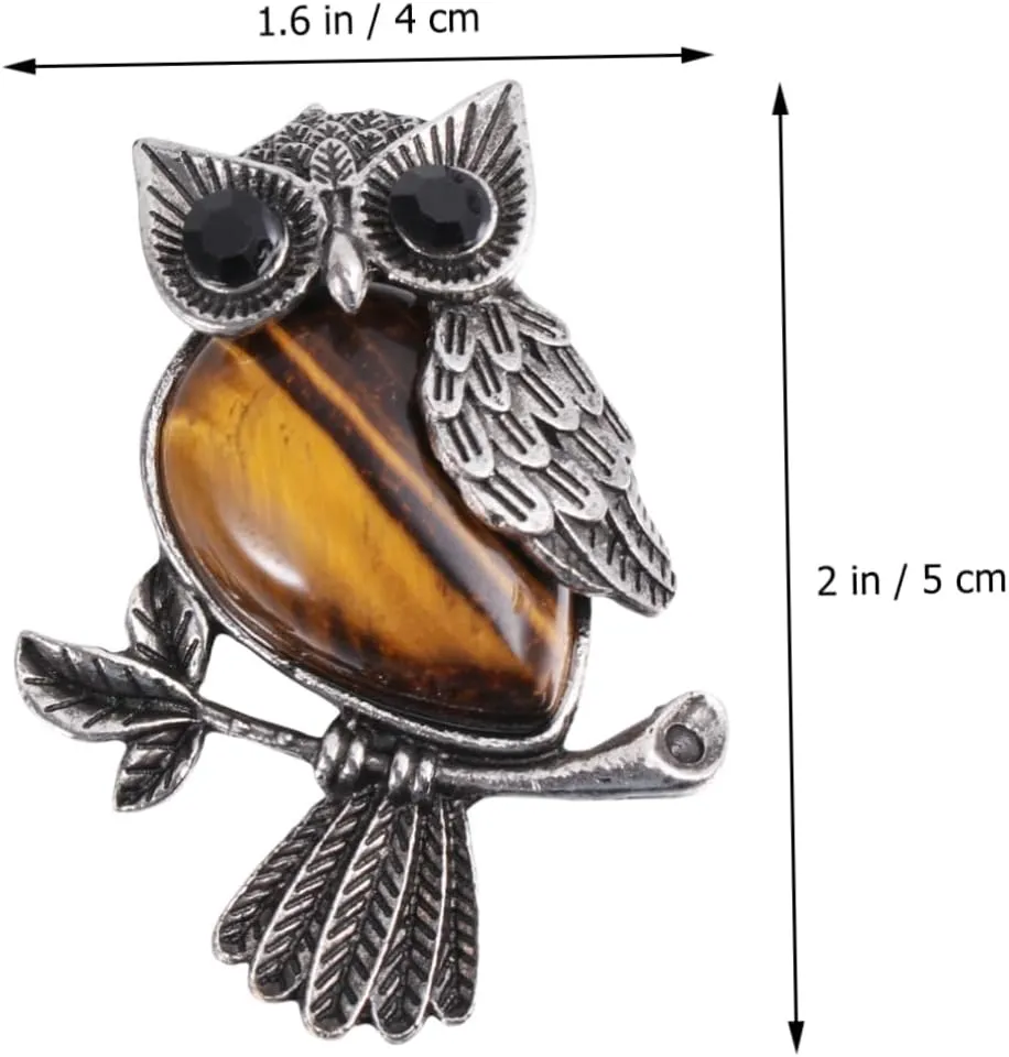 1pc Coat Brooch Pin Rhinestone Hat Collar Lapel Rhinestone Brooch Pin Owl Brooch Trendy Accessories