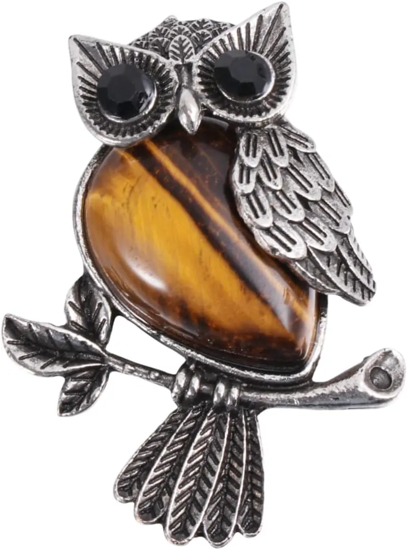 1pc Coat Brooch Pin Rhinestone Hat Collar Lapel Rhinestone Brooch Pin Owl Brooch Trendy Accessories
