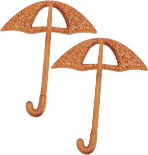 2 Pcs Wooden Umbrella Brooch Pin Cute Brooch Pin for Girls Boys Wood Sweater Brooch Shawl Scarf Pin for Women Lady Girl, Jewelry, Brooches and Pins Decoration