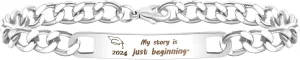2024 Doctoral Hat Graduation Bracelets 8 Inch Link Chain - Engraved with My Story is Just Beginning to Commemorate Your Growth and Achievements SA5060