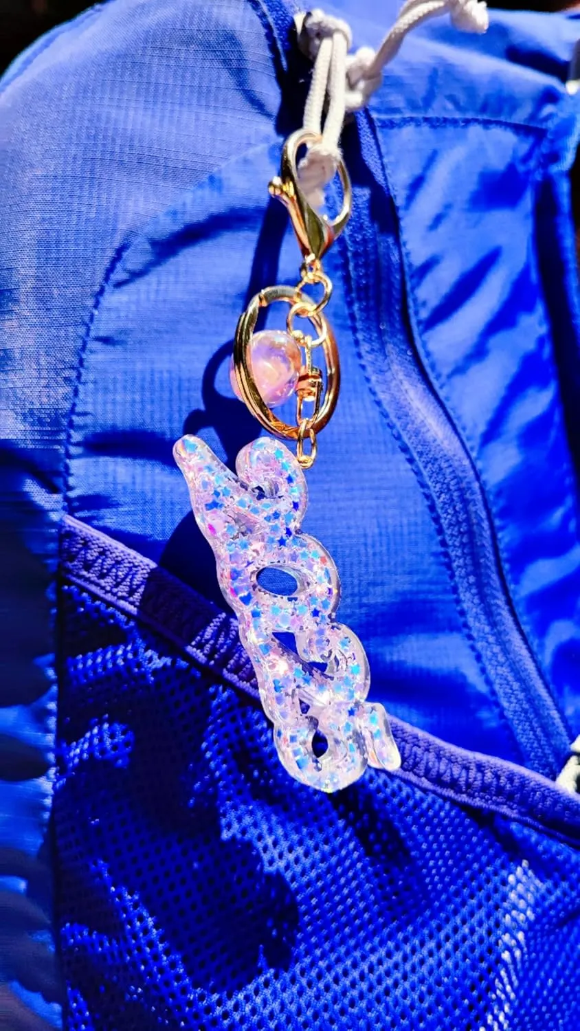 2025 New Years Colorful Keychains with Heart Charms for Women Girls Cute Key Chains for Backpack School Bag