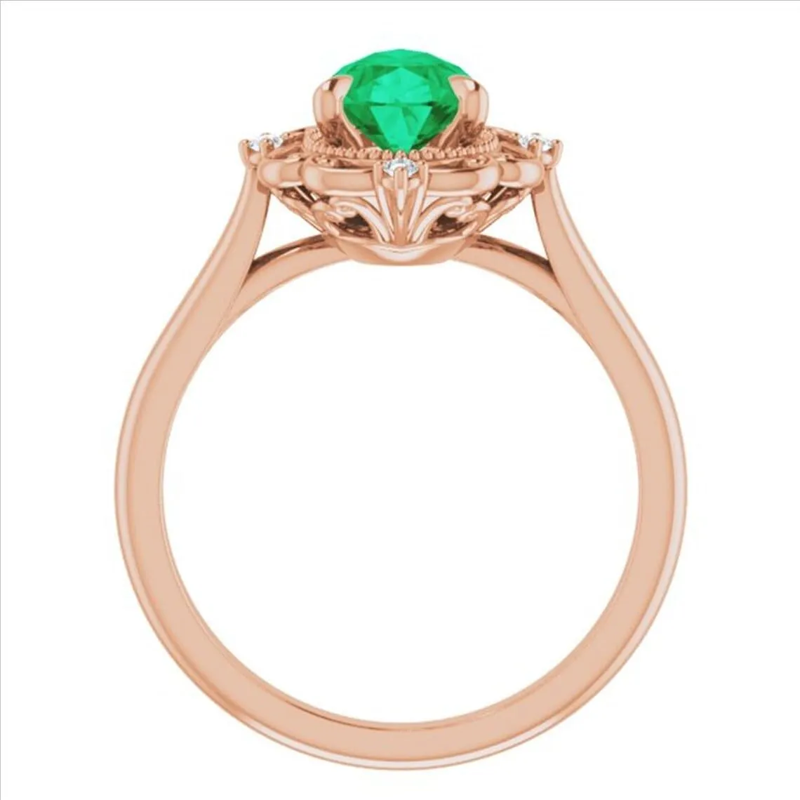 2.5 CT Victorian Pear Shape Emerald Ring 14k Yellow Gold, Vintage Green Emerald Ring, Antique Tear Drop Emerald Engagement Ring, May Birthstone Ring, Wedding/Bridal Rings