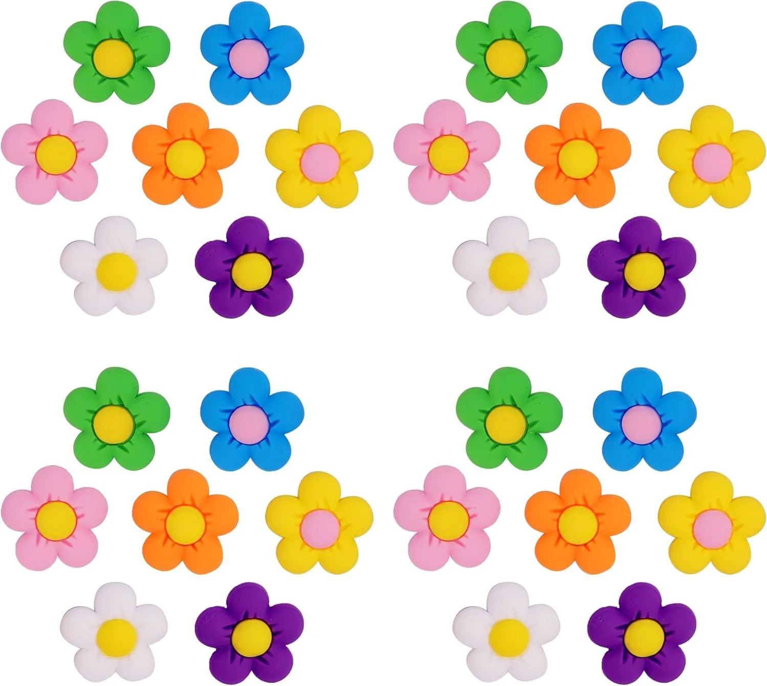 28 Pieces Pack, Flowers Shoes Charms Decorations Different No-Repeat Accessories Wristband Bracelet Girls Boys Teens Kids Birthday Party Favor Gifts