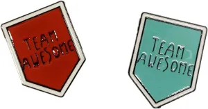 2pcs Cute Teamwork Spirit Brooches for Women Girls Men Fashion Enamel Team Awesome Statement Lapel Pins Dress Suit Scarft Accessories Badge Souvenir Gifts for Teammate Friend
