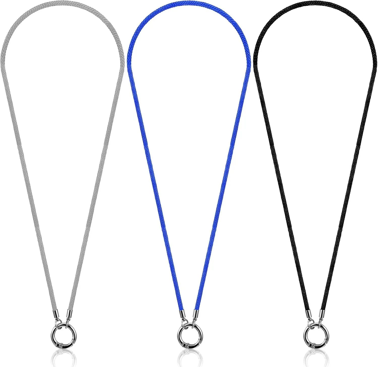 3 Pcs Eyeglass Holder Necklace Ring Glasses Holder Strap Chain Loop Eye Glass Chains Stainless Steel Eyeglass Ring Reading Glasses Sunglasses Anti-Lost Cord Lanyard for Women Men