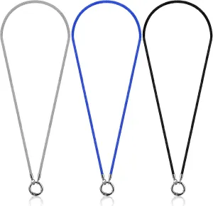 3 Pcs Eyeglass Holder Necklace Ring Glasses Holder Strap Chain Loop Eye Glass Chains Stainless Steel Eyeglass Ring Reading Glasses Sunglasses Anti-Lost Cord Lanyard for Women Men
