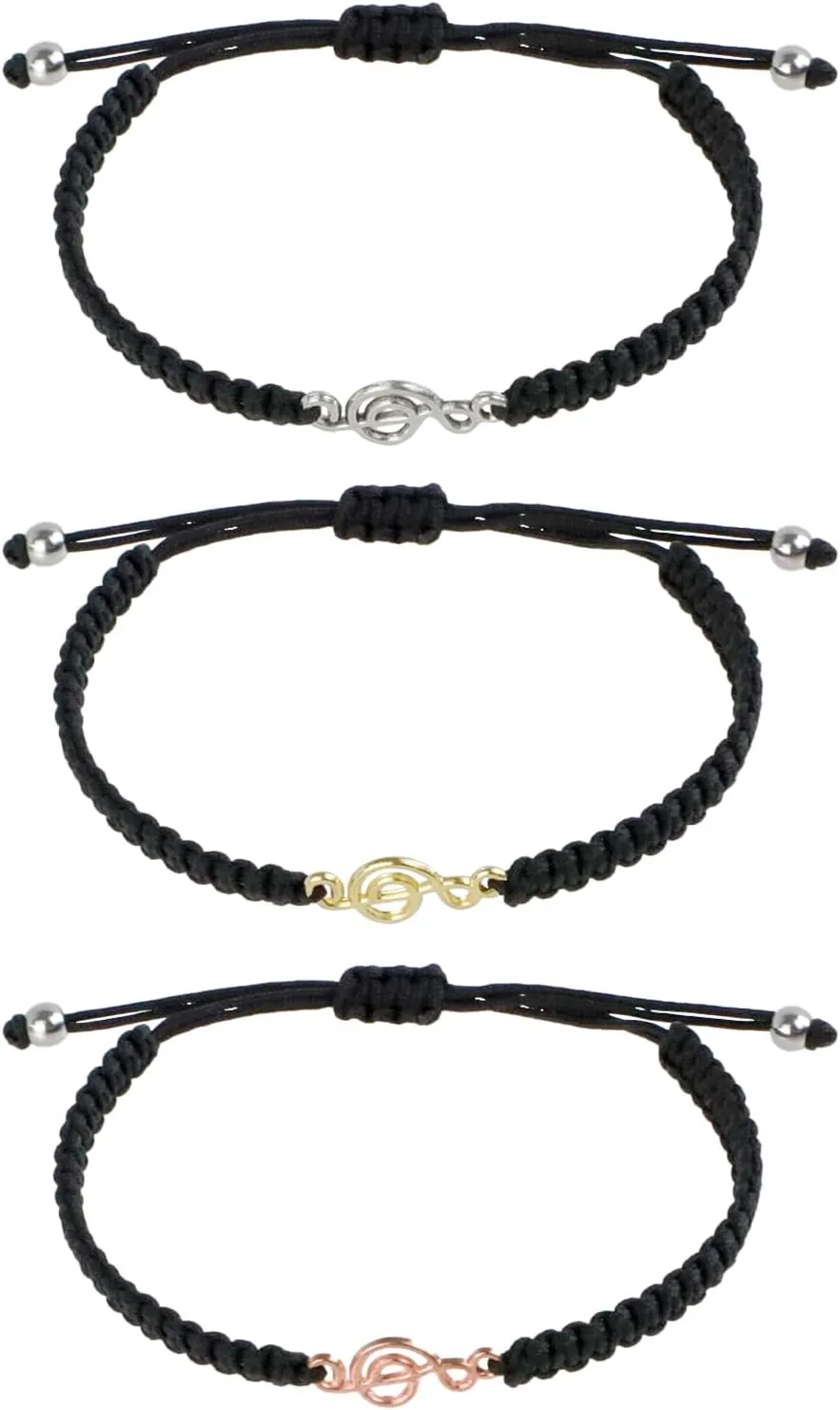 3 pcs Mens Bracelets with Massage Card, Adjustable Infinity Knot Bracelet for Men Dad Husband Son Grandson Brother, Annivesary Valentines Day Birthday Gifts Stocking Stuffers for Men