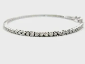 3.05 Carat Natural Diamond Tennis Bracelet in 14K White Gold
