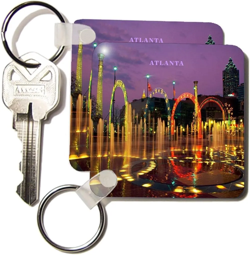 3dRose Olympic Park Atlanta Georgia - Key Chains, 2.25 x 4.5 inches, set of 2 (kc_61947_1)