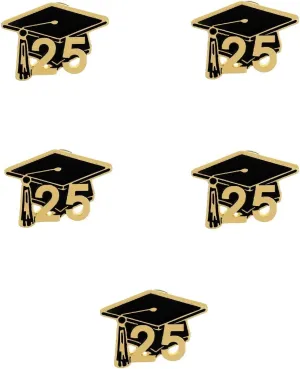 5Pcs 2025 Graduation Brooch Pins for High College Teacher Student Class of 2025 Badges Button Enamel Lapel Pin Graduation Cap Book Brooches Jewelry 2025 Graduation Gifts