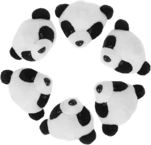 6Pcs Plush Panda Brooch Cute Cartoon Panda Pins for Adorable Accessory for Shirts Coats and Tops Present for Mothers and Daughters Pretty Breast Pin Decoration
