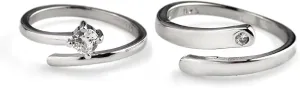 925 Sterling Silver 2pcs Set of King And Queen Matching Promise Rings for Couples Anniversary Valentine's Jewelry Gifts For Her