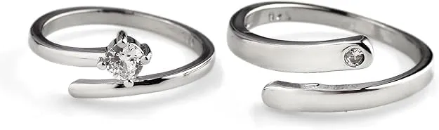 925 Sterling Silver 2pcs Set of King And Queen Matching Promise Rings for Couples Anniversary Valentine's Jewelry Gifts For Her