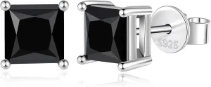 925 Sterling Silver Black Earrings for Men, Natural Black Onyx Stud Earrings for Women Hypoallergenic Perfect Jewelry Gifts