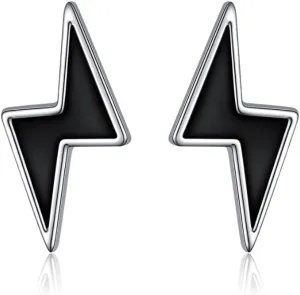 925 Sterling Silver Jewelry Simple Black Ear Studs Earrings for Men Women Gift