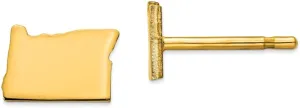 925 Sterling Silver Yellow Gold-Plated OR Small State Studs Earring - 5mm x 8mm