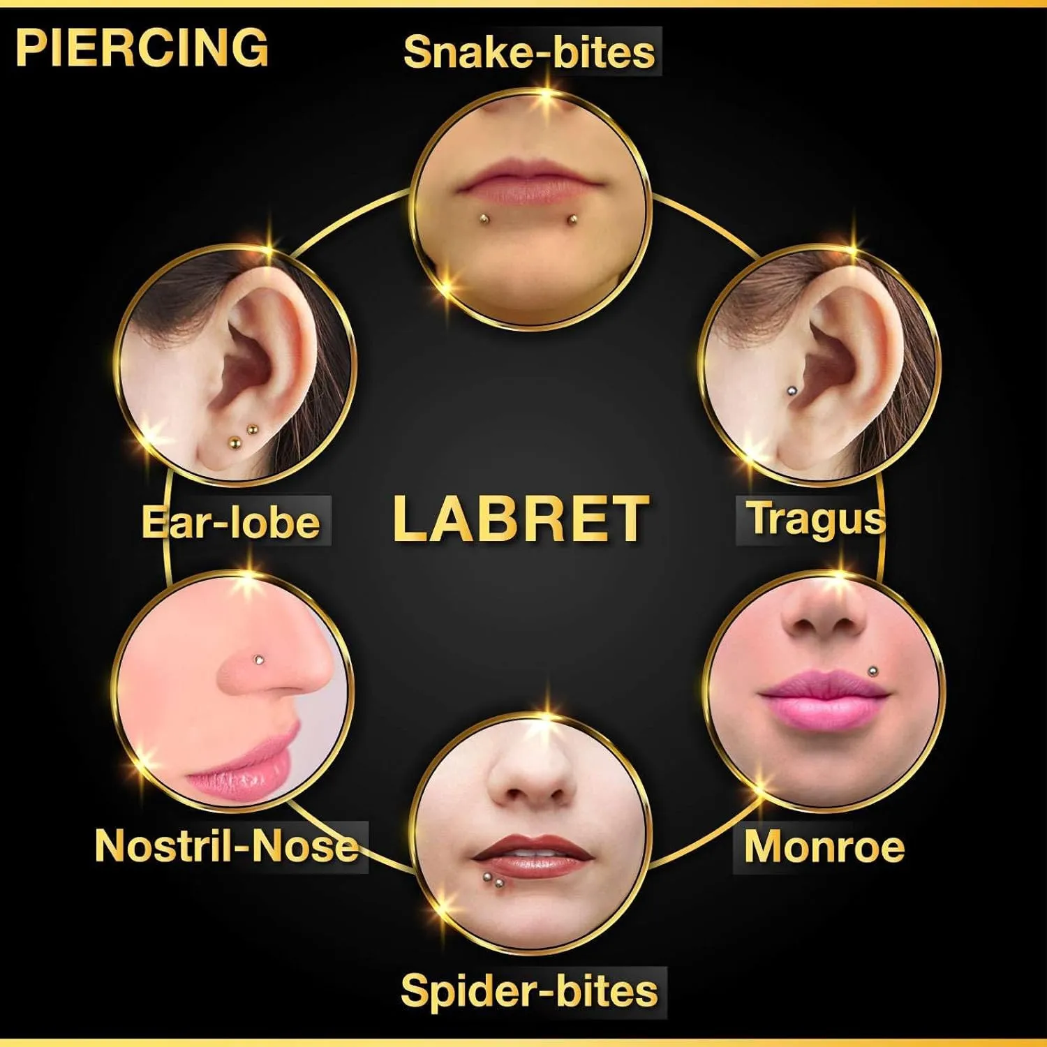 Acrylic Push In Lip Rings 16 gauge 1/4 6mm 2mm Crystal Vertical Labret Earrings Labret Nose Piercing Jewelry See More Colors