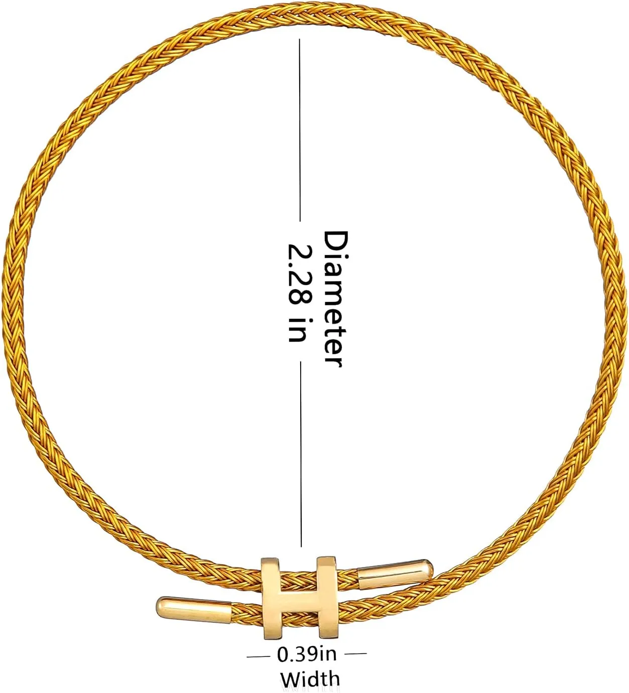 AIMADE Bracelets for Women Adjustable Charm Bracelet, 18k Gold-plated Buckle Design Titanium Steel Wire Rope Women's Gift Jewelry