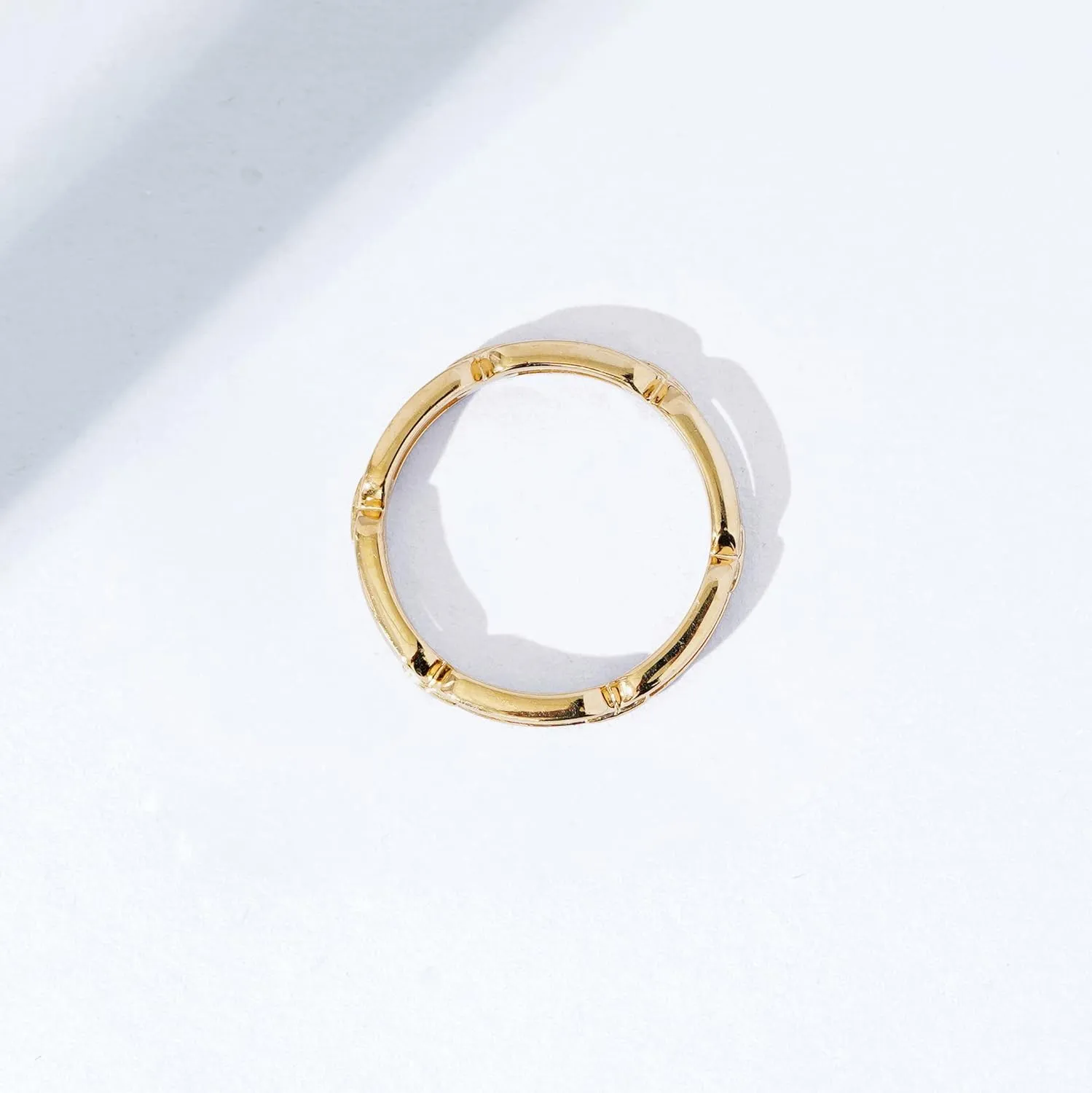 Amazon Essentials 14K Gold or Rhodium Plated Sterling Silver Chain Link Band Ring