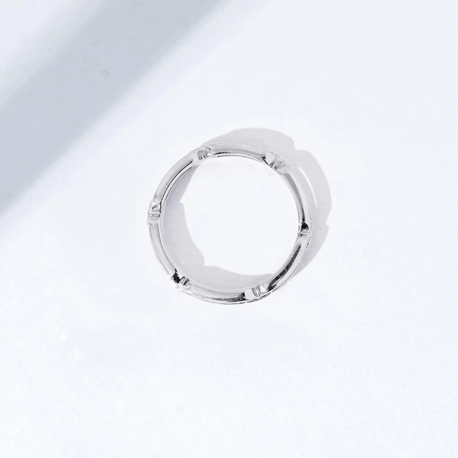 Amazon Essentials 14K Gold or Rhodium Plated Sterling Silver Chain Link Band Ring