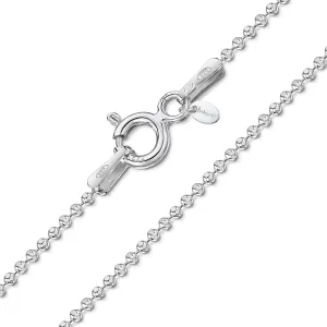 Amberta 925 Sterling Silver 1.1 mm Ball Chain Necklace for Men Women | 925 Silver Chain for Men Women | Silver Dog Tag Chain for Men | Silver Beaded Necklace for Women