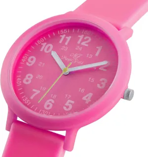 Analog Watch Eco Color Recyclable Plastic Watch with Recycled Silicone Strap Unisex, Easy Read Dial Watch Water Resistant