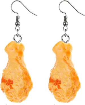 Anmpab Funny Imitation Food Earrings for Women French Fried Chicken Leg Chicken Chunks Fries Shrimp Tail Drop Dangle Earrings Creative Jewelry