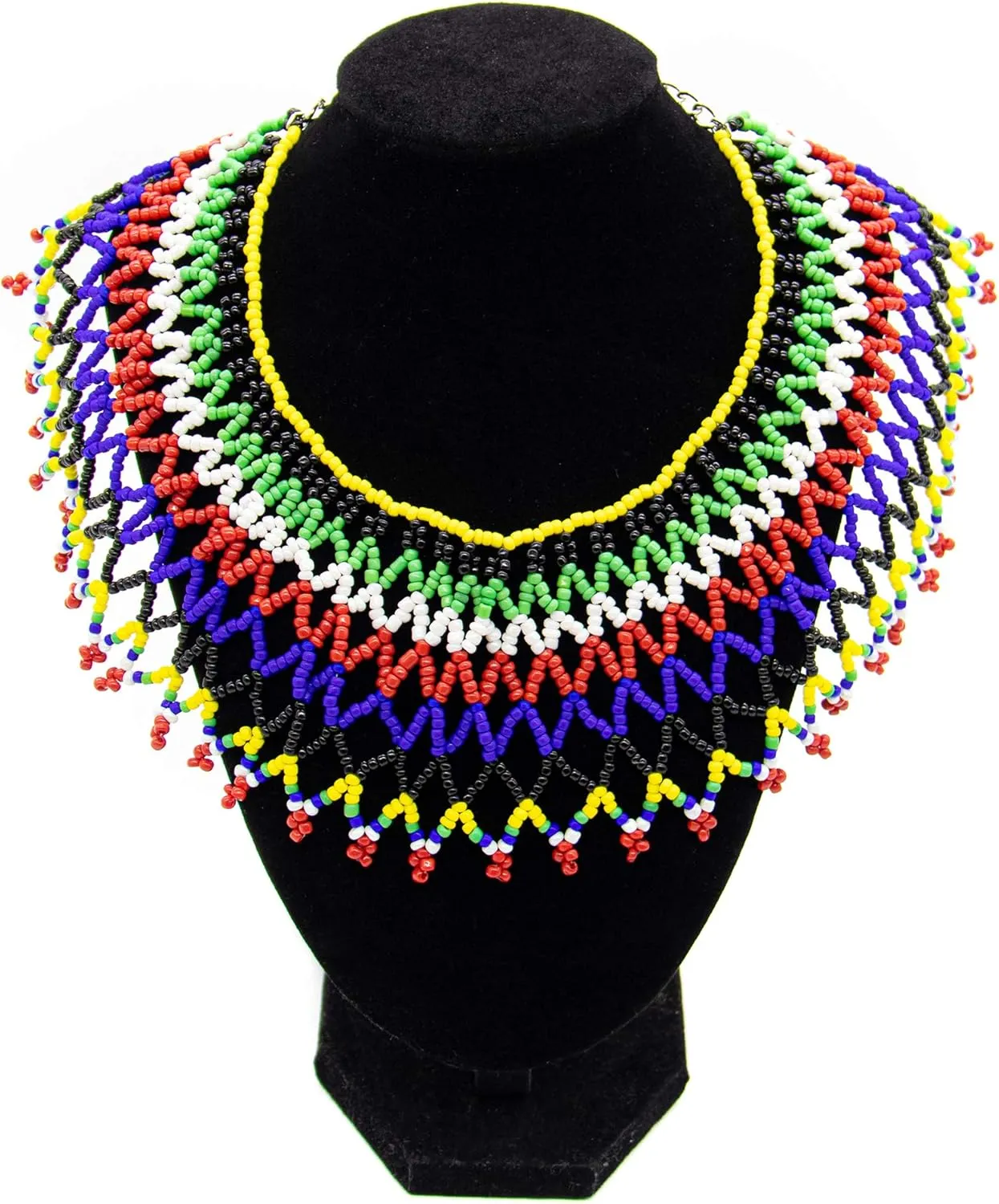 AUEAR, Colorful Beaded Necklace Maasai South African for Women Best Gift
