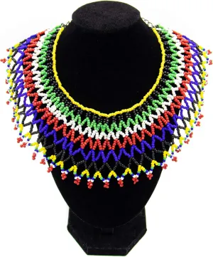 AUEAR, Colorful Beaded Necklace Maasai South African for Women Best Gift